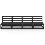Sofá de jardín 4 plazas negro madera maciza de pino de , Sofás de exterior - Ref: Foro24-3075343, Precio: 252,70 €, Descuento: %