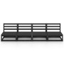 Sofá de jardín 4 plazas negro madera maciza de pino de , Sofás de exterior - Ref: Foro24-3075343, Precio: 255,89 €