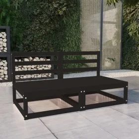 2-Sitzer-Gartensofa aus massivem Kiefernholz schwarz von , Outdoor-Sofas - Ref: Foro24-3075233, Preis: 129,02 €, Rabatt: %