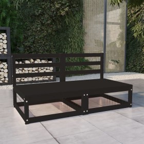 Sofá de jardín 2 plazas negro madera maciza de pino de , Sofás de exterior - Ref: Foro24-3075233, Precio: 130,73 €, Descuento: %
