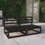 Garden sofa, 2-seater, black solid pine wood by , Outdoor sofas - Ref: Foro24-3075233, Price: 130,73 €, Discount: %