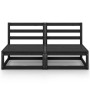 Garden sofa, 2-seater, black solid pine wood by , Outdoor sofas - Ref: Foro24-3075233, Price: 130,73 €, Discount: %