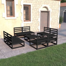 Juego de muebles de jardín 9 piezas negro madera madera pino de , Conjuntos de jardín - Ref: Foro24-3075278, Precio: 599,57 €...