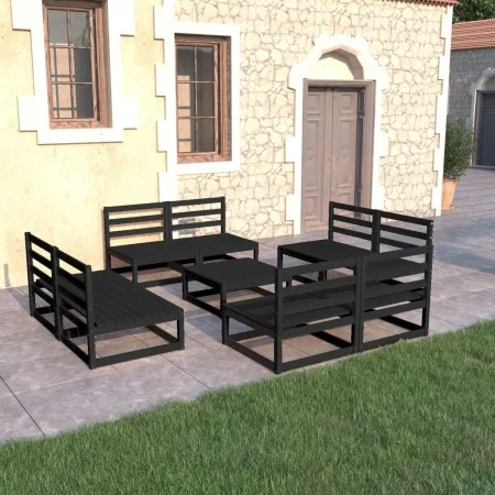 9-teiliges Gartenmöbel-Set schwarzes Holz Kiefernholz von , Gartensets - Ref: Foro24-3075278, Preis: 591,22 €, Rabatt: %