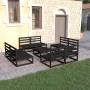 9-teiliges Gartenmöbel-Set schwarzes Holz Kiefernholz von , Gartensets - Ref: Foro24-3075278, Preis: 591,22 €, Rabatt: %
