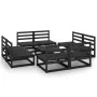 9-piece black pine wood garden furniture set by , Garden sets - Ref: Foro24-3075278, Price: 599,57 €, Discount: %