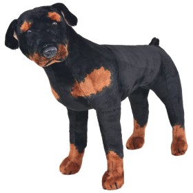Perro rottweiler de peluche de pie negro y marrón XXL de vidaXL, Animales de peluche - Ref: Foro24-91330, Precio: 112,03 €, D...