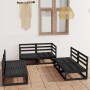 6-teiliges Gartenmöbel-Set schwarzes massives Kiefernholz von , Gartensets - Ref: Foro24-3075413, Preis: 434,41 €, Rabatt: %