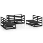 6-teiliges Gartenmöbel-Set schwarzes massives Kiefernholz von , Gartensets - Ref: Foro24-3075413, Preis: 428,15 €, Rabatt: %