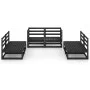 6-piece black solid pine wood garden furniture set by , Garden sets - Ref: Foro24-3075413, Price: 428,15 €, Discount: %