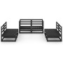 6-teiliges Gartenmöbel-Set schwarzes massives Kiefernholz von , Gartensets - Ref: Foro24-3075413, Preis: 434,41 €, Rabatt: %
