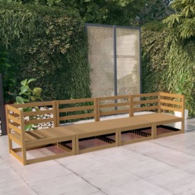 4-Sitzer honigbraunes Gartensofa aus massivem Kiefernholz von , Outdoor-Sofas - Ref: Foro24-3075362, Preis: 250,78 €, Rabatt: %