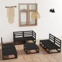 7-teiliges Gartenmöbel-Set schwarzes massives Kiefernholz von , Gartensets - Ref: Foro24-3075418, Preis: 503,54 €, Rabatt: %
