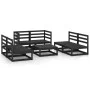 7-teiliges Gartenmöbel-Set schwarzes massives Kiefernholz von , Gartensets - Ref: Foro24-3075418, Preis: 503,54 €, Rabatt: %