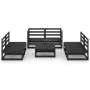 7-teiliges Gartenmöbel-Set schwarzes massives Kiefernholz von , Gartensets - Ref: Foro24-3075418, Preis: 503,54 €, Rabatt: %