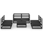 Juego de muebles de jardín 7 piezas negro madera maciza de pino de , Conjuntos de jardín - Ref: Foro24-3075418, Precio: 454,89 €