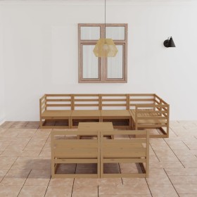 Muebles de jardín 8 piezas marrón miel madera maciza de pino de , Conjuntos de jardín - Ref: Foro24-3075612, Precio: 533,32 €...