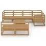 8-piece honey brown solid pine wood garden furniture by , Garden sets - Ref: Foro24-3075612, Price: 525,55 €, Discount: %