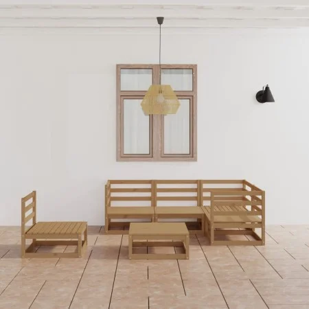 6-piece honey brown solid pine wood garden furniture. by , Garden sets - Ref: Foro24-3075582, Price: 391,37 €, Discount: %