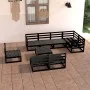 9-teiliges Gartenmöbel-Set schwarzes massives Kiefernholz von , Gartensets - Ref: Foro24-3075633, Preis: 642,40 €, Rabatt: %