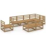 8-piece honey brown solid pine wood garden furniture by , Garden sets - Ref: Foro24-3075627, Price: 531,25 €, Discount: %
