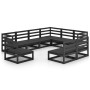 Juego de muebles de jardín 9 piezas negro madera maciza de pino de , Conjuntos de jardín - Ref: Foro24-3075788, Precio: 652,3...