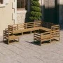Garden furniture 9 pieces and honey brown pine wood cushions by , Garden sets - Ref: Foro24-3075807, Price: 595,34 €, Discoun...