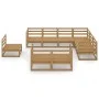 Garden furniture 9 pieces and honey brown pine wood cushions by , Garden sets - Ref: Foro24-3075807, Price: 595,34 €, Discoun...