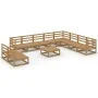 Muebles de jardín 11 piezas marrón miel madera maciza de pino de , Conjuntos de jardín - Ref: Foro24-3075872, Precio: 748,12 ...