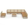 Muebles de jardín 11 piezas marrón miel madera maciza de pino de , Conjuntos de jardín - Ref: Foro24-3075872, Precio: 748,12 ...