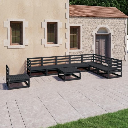 9-teiliges Gartenmöbel-Set schwarzes massives Kiefernholz von , Gartensets - Ref: Foro24-3075783, Preis: 651,95 €, Rabatt: %