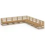 Muebles de jardín 9 pzas y cojines marrón miel madera pino de , Conjuntos de jardín - Ref: Foro24-3075847, Precio: 582,23 €, ...