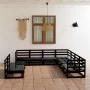 Juego de muebles de jardín 9 piezas negro madera maciza de pino de , Conjuntos de jardín - Ref: Foro24-3075858, Precio: 643,0...