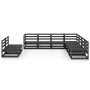 Juego de muebles de jardín 9 piezas negro madera maciza de pino de , Conjuntos de jardín - Ref: Foro24-3075858, Precio: 643,0...