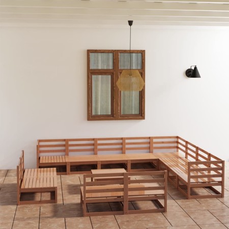 Gartenmöbel 13-teilig und Kissen honigbraunes Kiefernholz von , Gartensets - Ref: Foro24-3075902, Preis: 869,03 €, Rabatt: %
