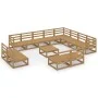 Muebles de jardín 13 pzas y cojines marrón miel madera pino de , Conjuntos de jardín - Ref: Foro24-3075902, Precio: 894,03 €,...