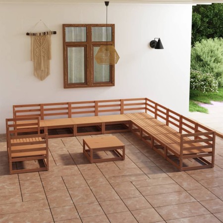 Gartenmöbel 12-teilig honigbraunes massives Kiefernholz von , Gartensets - Ref: Foro24-3075942, Preis: 812,07 €, Rabatt: %