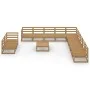 Muebles de jardín 12 piezas marrón miel madera maciza de pino de , Conjuntos de jardín - Ref: Foro24-3075942, Precio: 812,49 ...