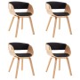 Sillas de comedor 4 uds madera curvada cuero sintético negro en Sillas de comedor | Comprar online en Foro24