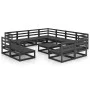 12-teiliges Gartenmöbel-Set und Kissen aus schwarzem Kiefernholz von , Gartensets - Ref: Foro24-3075893, Preis: 889,29 €, Rab...