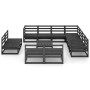 12-teiliges Gartenmöbel-Set und Kissen aus schwarzem Kiefernholz von , Gartensets - Ref: Foro24-3075893, Preis: 902,53 €, Rab...