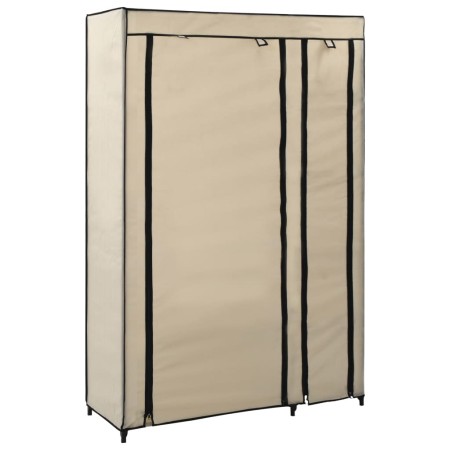 Armario plegable de tela color crema 110x45x175 cm en Armarios roperos | Comprar online en Foro24