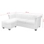 Sofá Chesterfield en forma de L cuero sintético blanco by vidaXL, Sofas - Ref: Foro24-245537, Price: 717,66 €, Discount: %