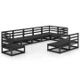 Juego de muebles de jardín 9 piezas negro madera maciza de pino de , Conjuntos de jardín - Ref: Foro24-3075638, Precio: 643,0...