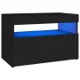 Bedside table with black plywood LED lights 60x35x40 cm by , Nightstands - Ref: Foro24-3082776, Price: 46,39 €, Discount: %