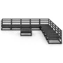 Juego de muebles de jardín 10 pzas y cojines negro madera pino de , Conjuntos de jardín - Ref: Foro24-3075853, Precio: 719,59...