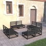 8-teiliges Gartenmöbel-Set schwarzes massives Kiefernholz von , Gartensets - Ref: Foro24-3075273, Preis: 541,23 €, Rabatt: %