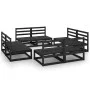 Juego de muebles de jardín 8 piezas negro madera maciza de pino de , Conjuntos de jardín - Ref: Foro24-3075273, Precio: 533,6...
