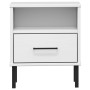 Nachttisch mit Metallbeinen aus massivem weißem Kiefernholz OSLO von vidaXL, Nachttische - Ref: Foro24-350972, Preis: 58,77 €...