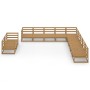 Gartenmöbel-Set 11-tlg. massives Zirbenholz honigbraun von , Gartensets - Ref: Foro24-3075937, Preis: 743,36 €, Rabatt: %
